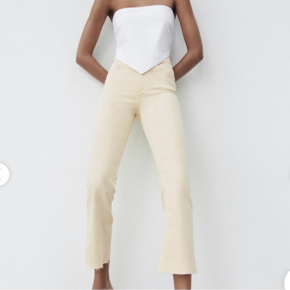 ZARA Mid Rise Crop Flare Jeans